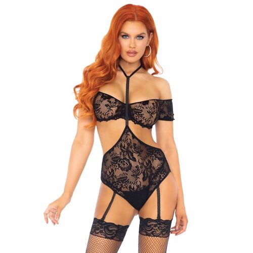 LEG AVENUE - SET DOS PIEZAS TOP & TEDDY S/M