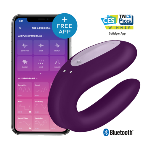 SATISFYER DOUBLE JOY CON APP - MORADO