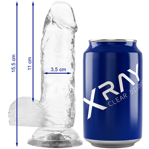 XRAY ARNS + DILDO REALISTA TRANSPARENTE 15.5CM X 3.5CM