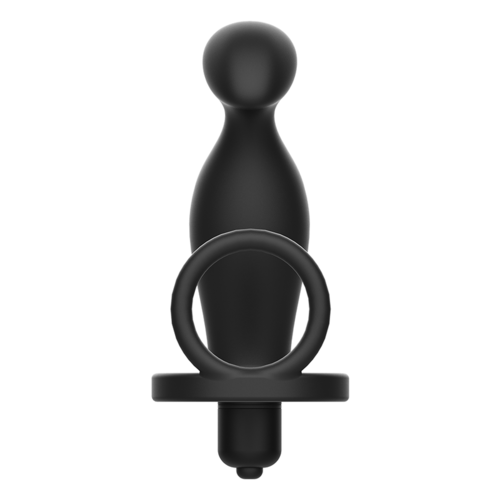 ADDICTED TOYS  PLUG ANAL CON ANILLO SILICONA NEGRO 12 CM