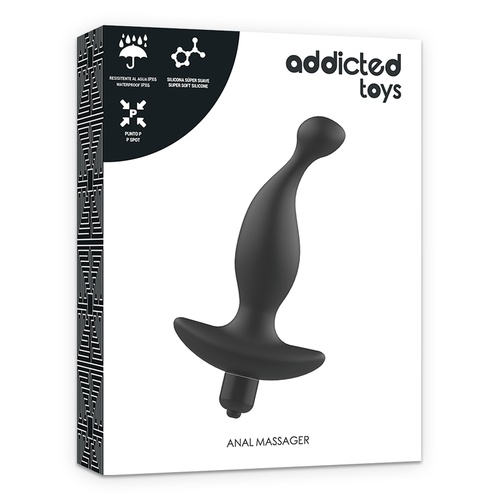 ADDICTED TOYS  MASAJEADOR ANAL CON VIBRACIN NEGRO MODELO 1