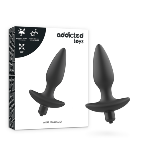 ADDICTED TOYS  MASAJEADOR PLUG ANAL CON VIBRACIN NEGRO