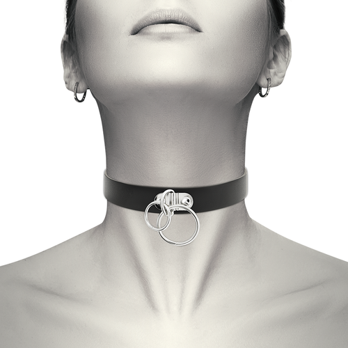 COQUETTE CHOKER CUERO VEGANO - DOBLE ANILLA