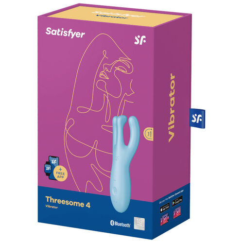 SATISFYER THREESOME 4 VIBRADOR APP - AZUL