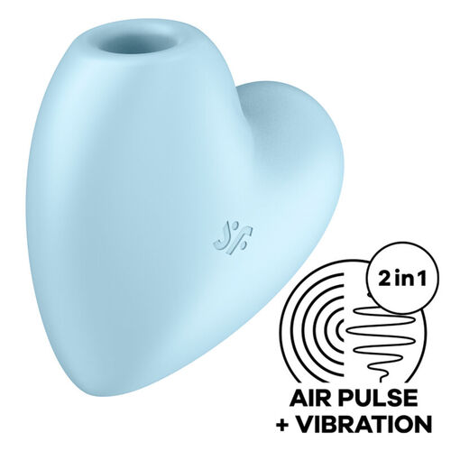 SATISFYER CUTIE HEART ESTIMULADOR Y VIBRADOR - AZUL