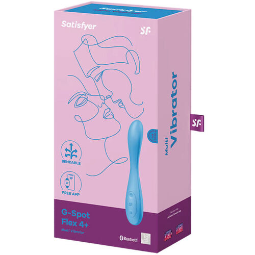 SATISFYER G-SPOT FLEX 4+ MULTI VIBRADOR APP - AZUL