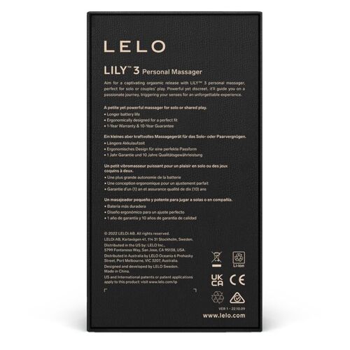 LELO - LILY 3 MASAJEADOR PERSONAL - LILA