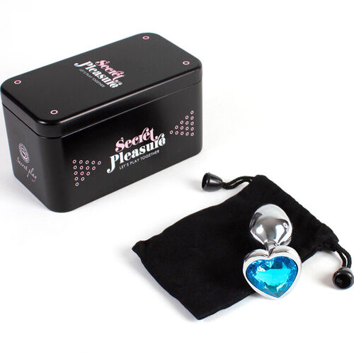 SECRET PLAY - METAL BUTT PLUG CORAZN AZUL TALLA S 7 CM