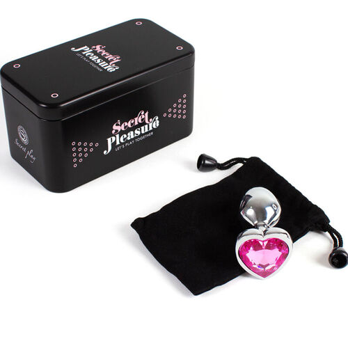 SECRET PLAY - METAL BUTT PLUG CORAZN FUCSIA TALLA S 7 CM