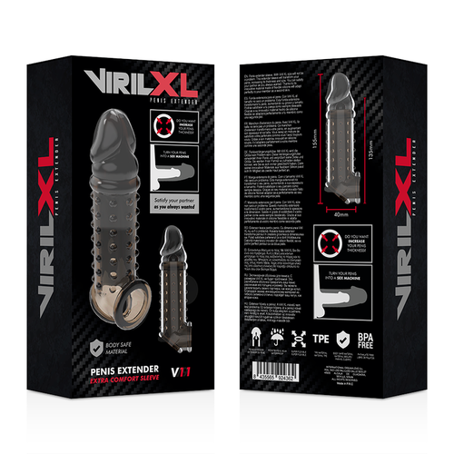 VIRILXL EXTENSION Y FUNDA DE PENE  V11 NEGRO