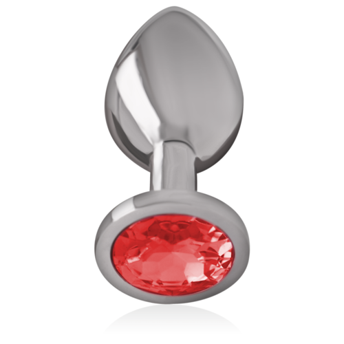 INTENSE - PLUG ANAL METAL CON CRISTAL ROJO TALLA L