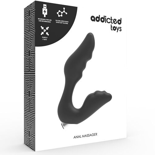 ADDICTED TOYS VIBRADOR PROSTTICO RECARGABLE MODEL 6 - NEGRO