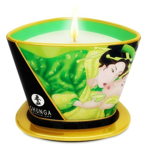 SHUNGA MINI CARESS BY CANDELIGHT VELA MASAJE T VERDE 170ML