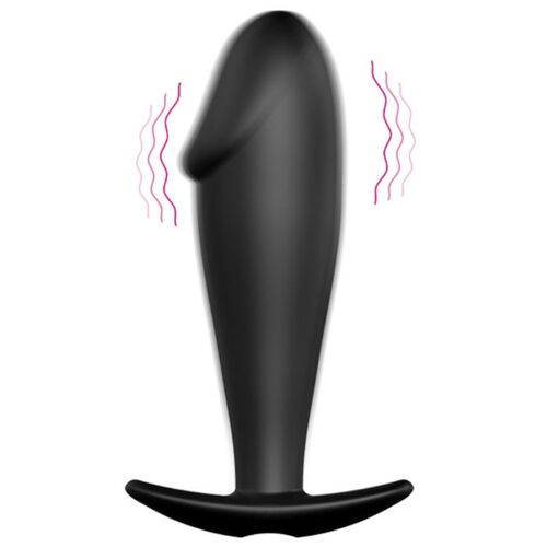 PRETTY LOVE PLUG ANAL SILICONA FORMA PENE Y 12 MODOS VIBRACION - NEGRO