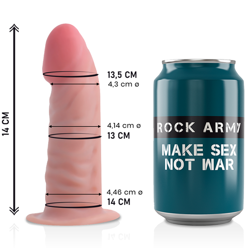 ROCKARMY DUAL DENSITY TIGER DILDO REALISTA 14CM